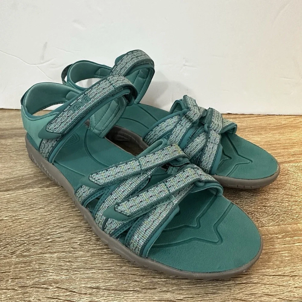 Teva Tirra Sport Sandals Green Teal‎ Waterproof Shoes US Youth 5 Women's Size 6